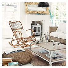 XinQing-Sedia a Dondolo Naturale Real Rattan Sedia a Dondolo reclinabile Intrecciata a Mano in Tessuto a Mano Balcone Giardino Spiaggia Salotto 100x75x97cm