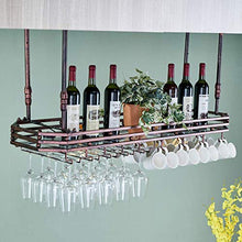 HLL Wine Rack, Organizzare cucina appeso Bottiglia di vino Holder bagagli, Bar Cucina Calici Mug Rack, pannello di vetro, 3Color / 4sizes / braccio regolabile in altezza,Bronzo,100x35cm