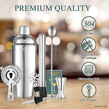 Wenzhihua Set di Miscelazione per Cocktail Cocktail Shaker Set 750ml Acciaio Inossidabile Cocktail Mixer 8 Pz Home Bartender Kit Strumenti per Bar Professionali Bere BevandeStrumento A Barre