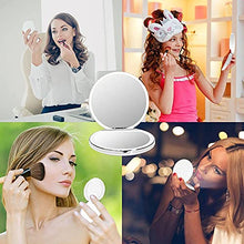 Flybiz Specchio portatile tascabile a due lati con illuminazione a LED, ingrandimento 1x/3x, compatto, pieghevole, specchio cosmetico illuminato per cosmetici in viaggio