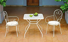 vorghini Tavolo Quadrato da Giardino 70x70 cm in Ferro Bardolino Avorio