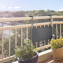 Relaxdays Tavolino Pieghevole da Balcone, Tavolo da Appendere Ringhiera, Altezza Regolabile, Resistente Intemperie, Nero