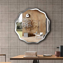 Specchio semplice di modo rotonda senza telaio bagno specchio di trucco Modern Hotel Casa Wallmounted ondulate laterale Specchio Veranda bellezza specchio decorativo Specchio for il trucco Ingrandire
