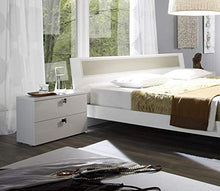 Arredocasagmb Coppia Comodini Bianco Laccato Lucido Moderni Economico Maniglia Quadra Camera da Letto