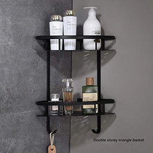 Mensola per doccia, Mensole per bagno, Portaoggetti per decorazione bagno a parete in acciaio inossidabile nero, Porta asciugamani pieghevole Portasciugamani Portasciugamani con telaio