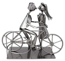 BRUBAKER portabottiglie vino coppia con bicicletta Deco-oggetto portabottiglie in metallo con biglietto di auguri per regalo di vino