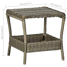 Tidyard Tavolo da Pranzo per Giardino Quadrato in Polyrattan 45x45x46,5 cm,Tavolo da Esterno Quadrato in Rattan,Marrone