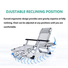 Lounge chair Sedie a gravità Zero Gravity, Heavy Duty Pieghevole reclinabile Regolabile reclinabile con Cuscini per Patio, Piscina, Giardino - Supporto per Sedia a Sdraio Portatile 200Kg,Blue