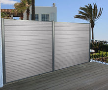 Mendler Pannello supplementare frangivento Privacy Sarthe WPC Alluminio Premium 185cm Grigio