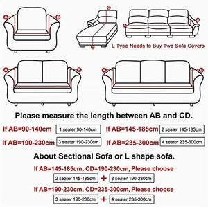Zhongdalian Copridivano con Penisola Separato Elasticizzato Chaise Longue - Fodera per Divano a Forma di L (2 Pezzi, 2+3 posti, 145-185 cm 190-230 cm) - Arredi Casa