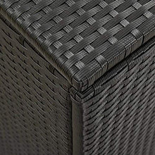 Tidyard Baule Cassapanca da Giardino Grande Impermeabile in Rattan, Contenitore da Esterno Multiuso, 200x50x60 cm Nero