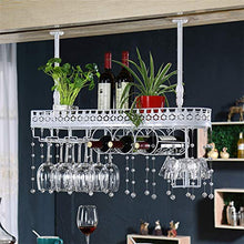Portabottiglie sospeso Portabottiglie appendere con supporto vetro, supporto bottiglia vino parete industriale regolabile metallo a soffitto, mensola vino per cucina / bar / armadi, bianco Portabott
