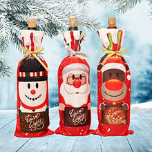 HEALLILY 3 Pezzi Copri Bottiglia di Vino di Natale Borse Pupazzo di Neve Bottiglie di Vino di Babbo Natale Borse Sacchetti Bottiglie di Renna Vestiti per Le Vacanze Decorazione della