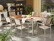 Beliani Set Giardino Tavolo Piano Legno di Eucalipto 6 Sedie Beige 180 x 90 cm GROSSETO