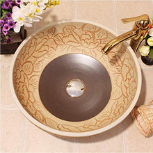 Scultura in Porcellana Artistica Fatta a Mano in Porcellana Round Bagno da appoggio in Ceramica lavabo da Bagno lavabo Art