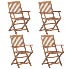 mewmewcat Sedie da Giardino Pieghevoli 4 pz in Legno Massello d'Acacia 54 x 57 x 91 cm