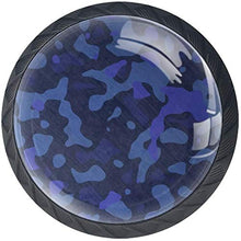 Motivo mimetico dipinto ad acquerello blu Pomelli per Porta Set di 4 Pomelli per Mobili Manopole per Cassetti Cucina Armadio Vetro