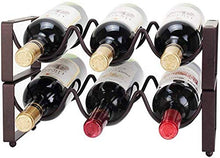 Y DWAYNE Portabottiglie in Metallo Portabottiglie da Tavolo Portabottiglie impilabile Portabottiglie Portabottiglie - Portabottiglie Espositore 2 Piani, può Contenere 6 Bottiglie di Vino Rosso