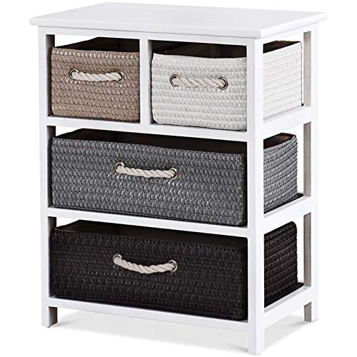LICHUAN Tavolo da Comodino Comodino da Letto in Legno mobili armadietto tavolino tavolino tavolino con 4 scatole per Soggiorno Camera da Letto
