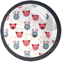 Emozioni di testa di gatto e coniglio Pomelli per Porta Set di 4 Pomelli per Mobili Manopole per Cassetti Cucina Armadio Vetro