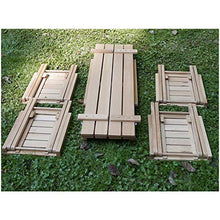 XZQ Tavolo E Sedia Pieghevoli da Campeggio in Legno Massello da Esterno, Set da Picnic Portatile Semplice, Un Tavolo E Una Combinazione di Quattro Sedie (Color : Natural, Size : 80 * 47.5 * 42cm)
