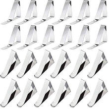 Nsiwem Fermatovaglia 24 Pezzi Tovaglia Clip in Acciaio Morsetti Tovaglia Ferma tovaglia da tavola Fermatovaglia da Esterno Picnic Clips Porta tovaglie Argento per Outdoor Picnic Party