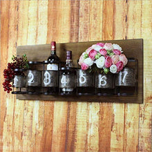 ZLJ Portabottiglie per Vino Porta Vino Mensola per Vino Portabottiglie da Parete in Metallo Portabottiglie in Legno massello Stile Americano Murale