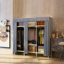 LyMei Armadio Portatile Armadio Storage Armadio Doppio Armadio Armadio in Acciaio Armadio Guardaroba, 130 * 45 * 170 cm,B