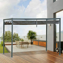Outsunny Gazebo Pergola con Telo Scorrevole in Metallo e Poliestere, Filtra Raggi UV, per Esterni, 298 x 213 x 222 cm