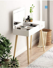 Tavolo da toeletta Semplice di legno solido Vanity Set con Flip Top Specchio e vellutata, StoolMultifunctional Toletta con 1 cassetti for la camera da letto per regalo donna ragazza bambini