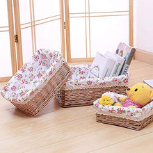 XIXIAO - 3 scatole di vimini pastorale in rattan, per armadi, cassetti, armadio, cassettiera, cassettiera, cassettiera, 36 x 27 x 14 cm, 31 x 22 x 12 cm, 26 x 18 x 10 cm, marrone