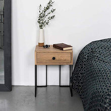 DGHJK Mobili per la casa, Comodino Nordico in Legno massello + Ferro battuto Divano tavolino Tavolo angolare Comodino Armadio con 1 cassetto per Soggiorno Camera da Letto