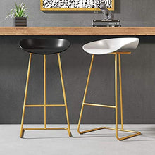 MYAOU Sgabelli da Bar per la Colazione con Seduta in plastica per cucine, Sgabello da Bar in Metallo con poggiapiedi Sgabello da Bar Casual Sedia da Bar del Nord Europa, Gambe Dorate