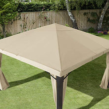 Gazebo da Giardino 4x4m Alu Premium con Copertura del Tetto Impermeabile ca. 220 g/m² - 4 pareti Laterali crema - Profilo da ca. 9x9cm
