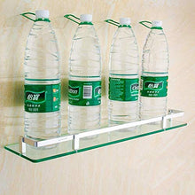 Luyshts Mensola moderna rettangolare in vetro temperato Spazio antiruggine Mensola per bagno in alluminio Supporto a parete Supporto rettangolare con finitura lucida Mensola per doccia Mensola gallegg