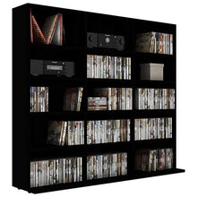 Tidyard Armadio Porta CD/Dvd con Scomparti Aperti, Armadio per Casa e Ufficio, Armadio in Truciolato 102x16x89,5 cm (Nero)
