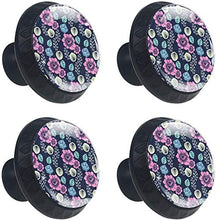 Modello di fiore fiore verde blu rosa Pomelli per Porta Set di 4 Pomelli per Mobili Manopole per Cassetti Cucina Armadio Vetro