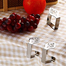Lintat Tovaglia, 4 pezzi, in acciaio inox, a forma di foglia, copertura per tavolo da pranzo, clip regolabile, per la casa, picnic, feste, matrimoni