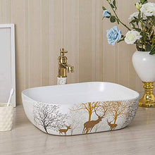 lilili Lavabo da Appoggio Bagno Lavandino Artistico Lavabo da Appoggio Adatto alla Famiglia del Bagno Dell'hotel,Lavabo in Ceramica 50x40x14cm (Color : There Are Accessories)