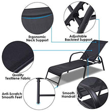 KJGHJ Costway - Set di 2 sedie da salotto per patio, chaise longue reclinabili, schienale regolabile