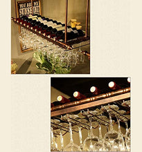 L.W.S Cremagliera Cremagliera del Vino Nuova Parete retrò Portavolo Metallo Ferro di Ferro da stoccaggio Bar Loft Soffitto Parete Appeso Wine Champagne Vetro Vino Vino Cicciole Calice Cremagliera del