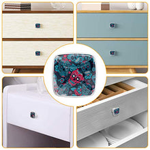 Home Modern - Set di 4 pomelli quadrati per armadietti da cucina, credenze, mobili, mobili, cassetti, cassettiere, cassettiera, giorno del giorno del giorno con motivo teschio di zucchero rosa