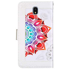 ikasus Cover Compatibile con Samsung Galaxy J7 2018 Custodia Motivo Floreale Custodia a Portafoglio in Pelle PU con Cavalletto e Custodia a Libro,Bianca