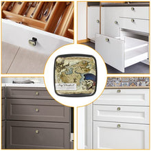 Set di 4 pezzi con maniglia quadrata per armadio da cucina, credenza, cassettiera, cassettiera, con viti, per cucina, comò, armadietto, bagno, armadio con teschio e mappa del tesoro