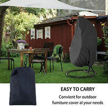 HSGAV Copertura Sedia Dondolo Impermeabili Rattan da Giardino Wicker Sedie Sospese Coperture Mobili Giardino per Sedia Altalena Esterni, 210D Oxford H190Xφ120cm (74,8x47,3 Pollici), Nero