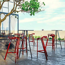 LF- Bar Stool Ferro Battuto Alta Gara di casa Balcone Tempo Libero all'aperto Bar Stool semplicità (Color : Red)