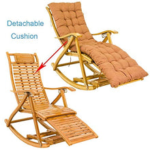 SHUAIIJUAN Sedia per il tempo libero domestico Rocking Chairs for gli adulti da giardino Sdraio Sedie reclinabili con cuscino pieghevole Prato bambù sedie a sdraio for Reclining Beach Camping Patio Se