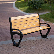 Panca da giardino per esterni poltrona da terrazza, sedile in doghe di legno di plastica resistente alle intemperie telaio in alluminio-ferro antiruggine, panchina da giardino per terrazza