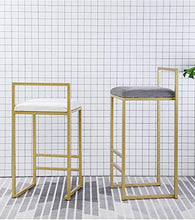 WRJY Sgabello da Bar Contemporaneo Imbottito con Altezza del bancone, Sedia da Pranzo con Seduta in Velluto, Sedia da Bar con Gambe in Metallo Dorato per Cucina, bistrot, Bar, Sgabello