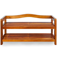 Deuba Panca Scarpiera Legno d´Acacia 2 Ripiani 42 x 74 x 26 cm caricabile Max 80kg Mobile Corridoio